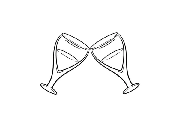 Hand Drawn Illustration Glass — Stock Vector