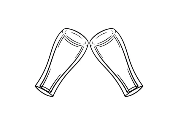 Hand Drawn Illustration Glass — Vettoriale Stock
