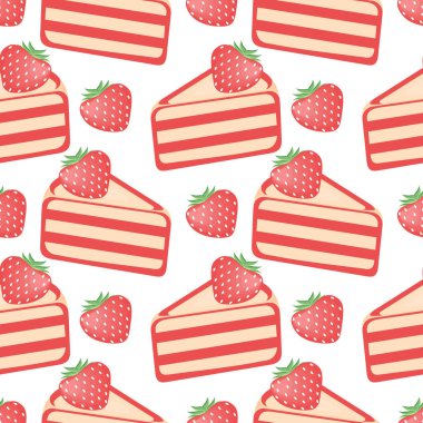 Çilekli pasta seamless modeli