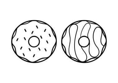 hand drawn donut, on white background