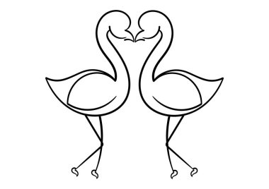 hand drawn flamingo with simple design