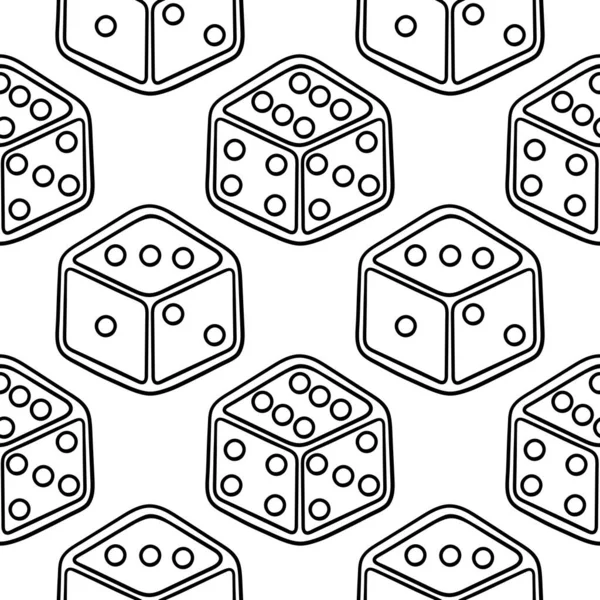 hand drawn dice seamless pattern