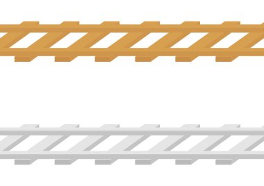 illustration of wooden and iron rails