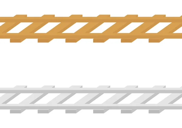 Illustration Wooden Iron Rails — ストックベクタ