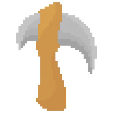 Piksel temalı bir baltanın çizimi