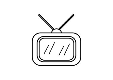 Beyaz arkaplanda televizyon ana hatları