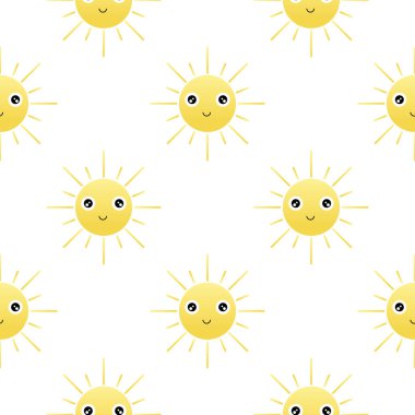 Neşeli yüzlü, pürüzsüz güneş deseni