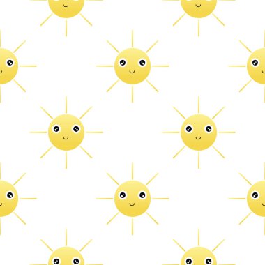 Neşeli yüzlü, pürüzsüz bir desen.