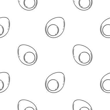 El çizimi pürüzsüz haşlanmış yumurta.