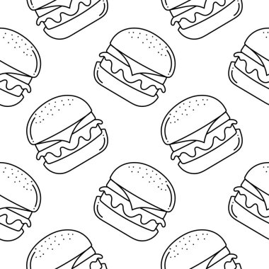 Hamburger elle çizilmiş kusursuz desen