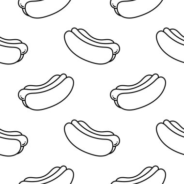 sosisli sandviçin eli pürüzsüz çizilmiş