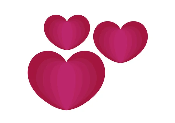 Pink Heart Illustration White Background — Stock Vector