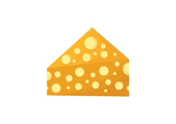 シンプルなデザインの白を基調としたシンプルなチーズイラスト — ストックベクタ