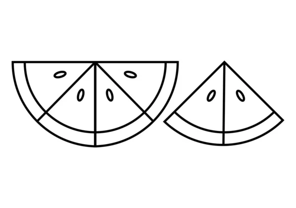 Contorno Fruta Sandía Sobre Fondo Blanco — Archivo Imágenes Vectoriales