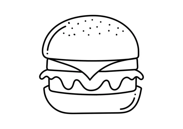 Hand Getrokken Hamburger Witte Achtergrond — Stockvector