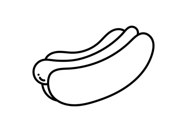 Hot Dog Hand Drawing — Vetor de Stock