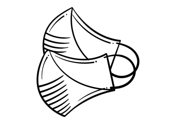 Handgezeichnete Maske Auf Weißem Hintergrund — Stockvektor