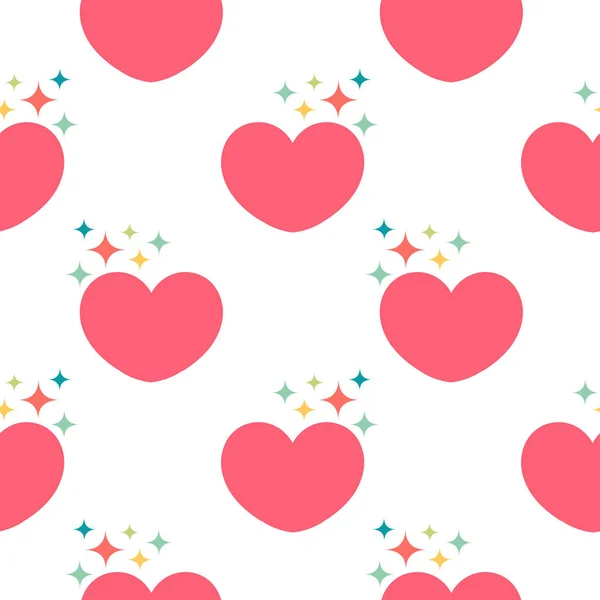 Coeur Rose Motif Sans Couture — Image vectorielle