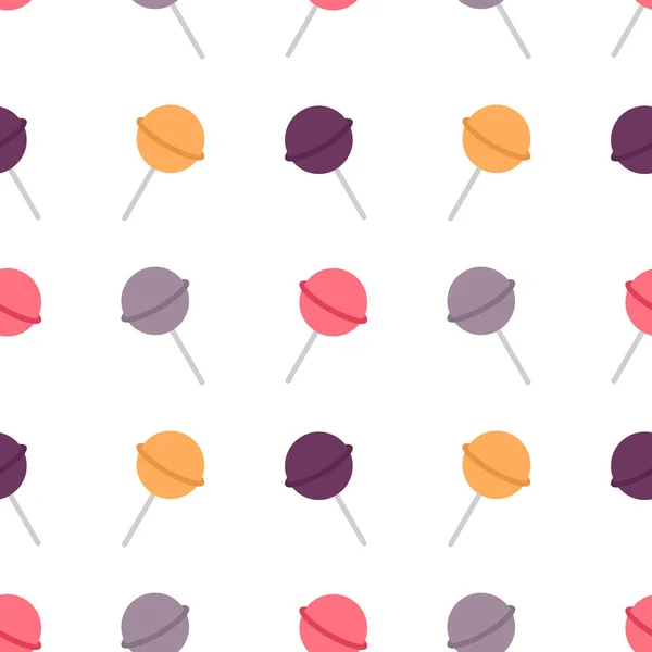 Lollipop Nahtloses Muster Auf Weißem Hintergrund — Stockvektor