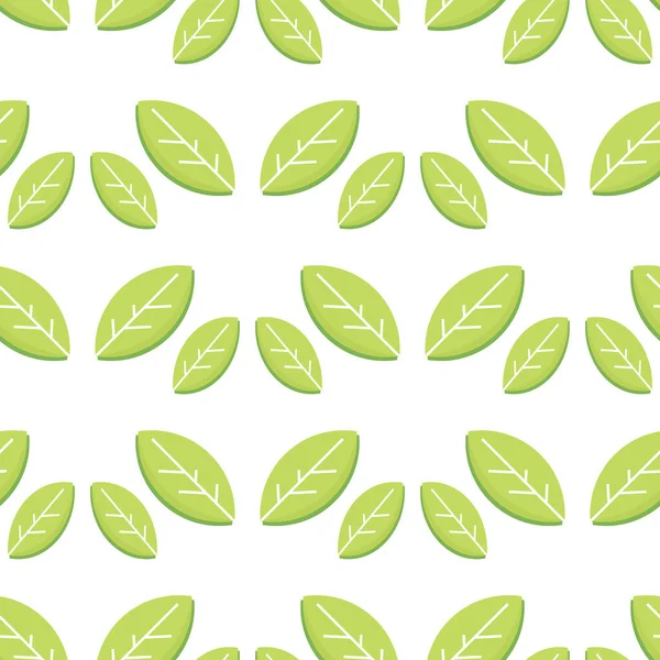 Green Leaf Modello Senza Cuciture — Vettoriale Stock