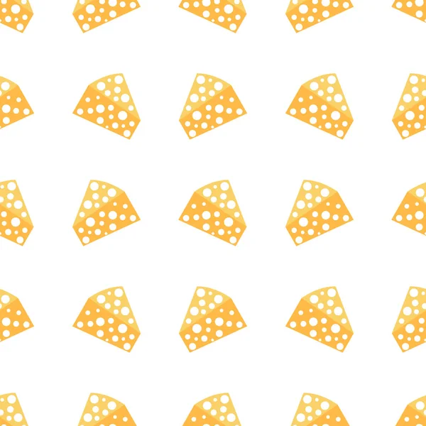 Patrón Sin Costuras Queso Sobre Fondo Blanco — Vector de stock