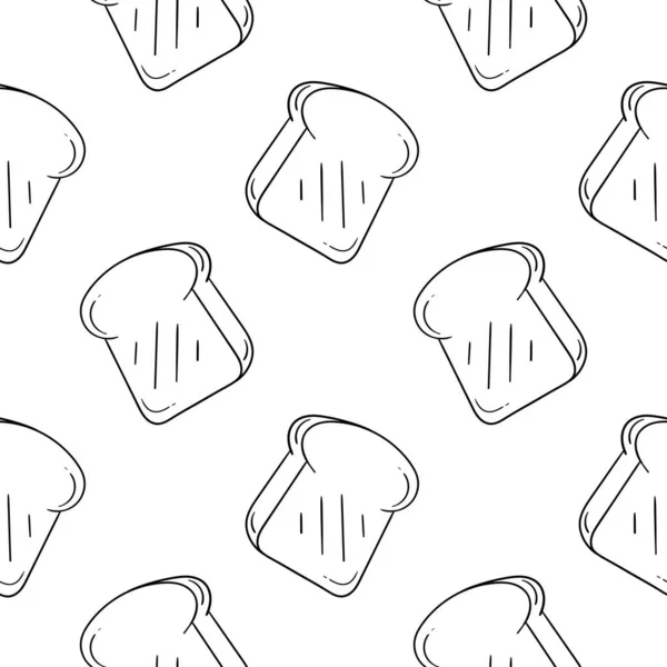 Ручной Рисунок Бесшовный Образец Хлеба — стоковый вектор