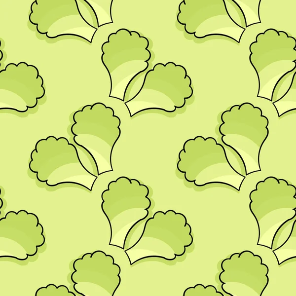Hand Drawn Mustard Greens Seamless Pattern — Stock Vector