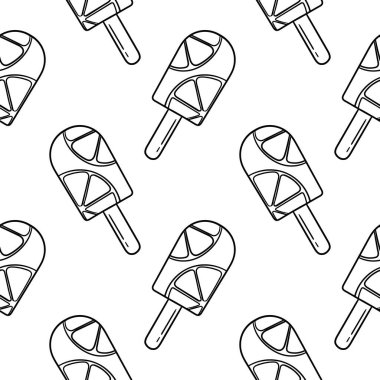 El çizimi pürüzsüz turuncu dondurma.