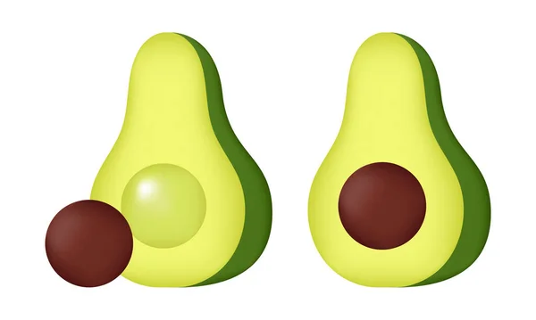 Illustration Von Avocadofrüchten Mit Netztechnik — Stockvektor