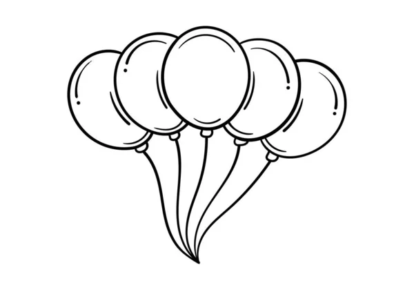 Ballon Handzeichnung Auf Weißem Hintergrund — Stockvektor