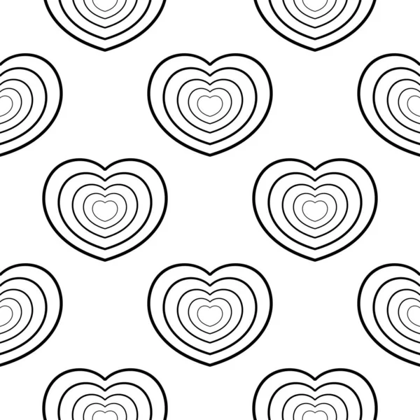 Contour Coeur Motif Sans Couture — Image vectorielle