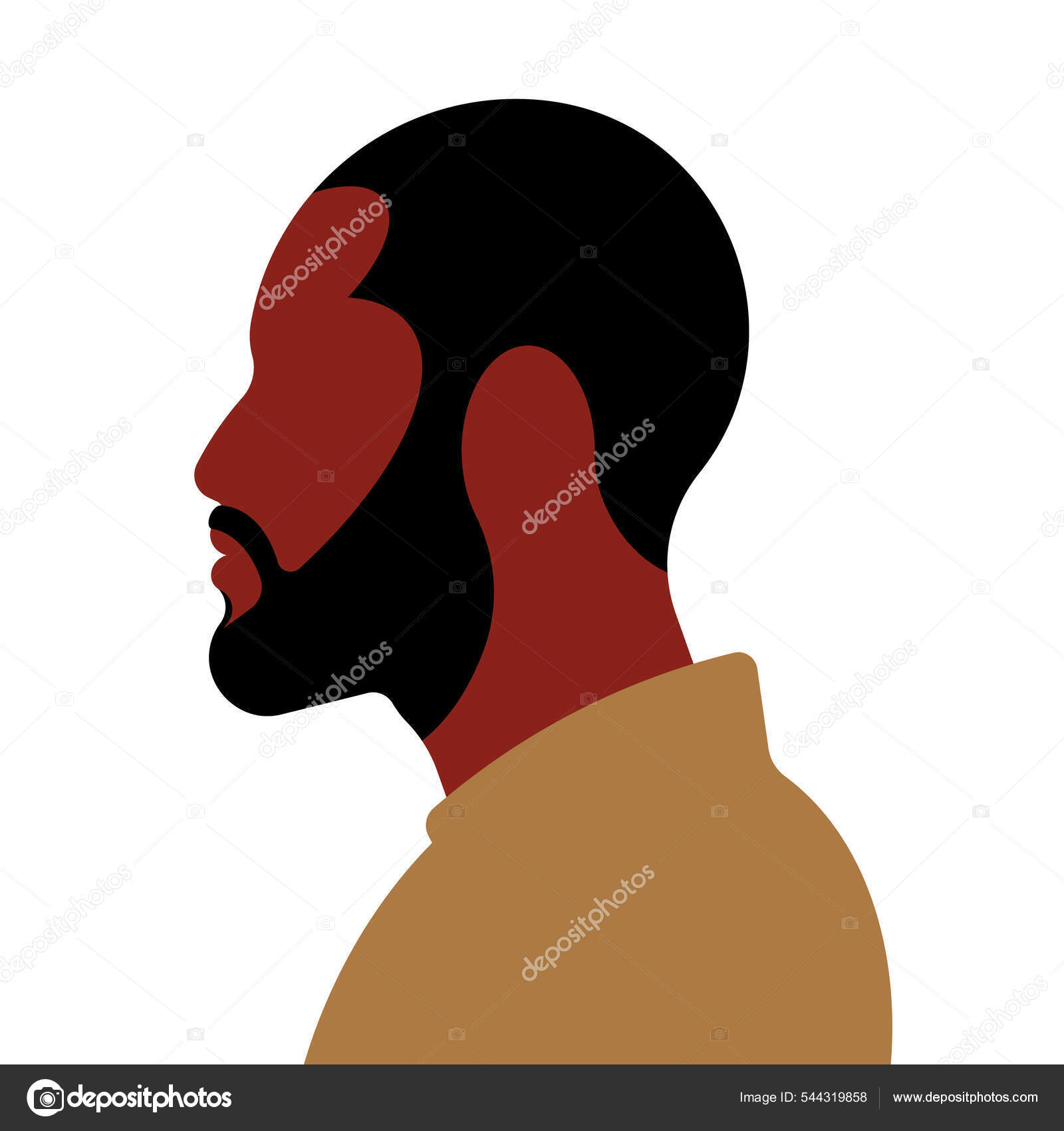 Black African American Man Middle Age Male Portrait White Background Stock  Vector by ©AtlasAgency 544319858, image size:1600x1700