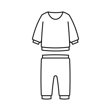 Yeni doğan bebek için uzun kollu pantolon. Elbise kolları, erkek pantolonu, bebek kıyafeti. Bebek giyimi simgesi hizada. Düzenlenebilir vuruş.