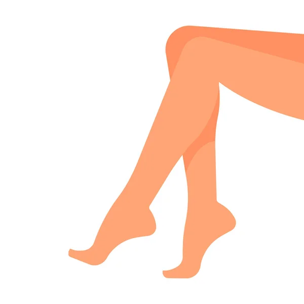裸の女の足 サイドビュー 体の一部 白人だ 長いかなり長い足の白い背景に隔離された テンプレート — ストックベクタ