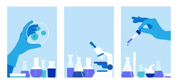 Química Cientista Que Trabalha Laboratório Químico Ilustrações Com Tubos Ensaio Vetor De Stock