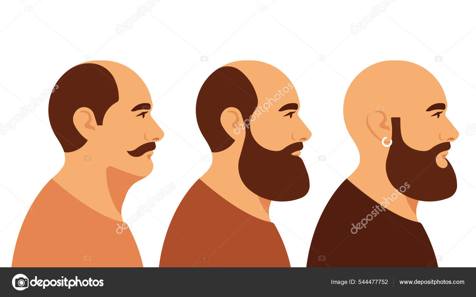 Mature Bald Men Different Beard Styles Hairless Person Male Beauty Stock  Vector Image by ©AtlasAgency #544477752