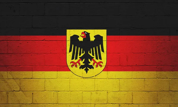 Förbundsrepubliken Tysklands Flagga Målad Tegelvägg — Stockfoto