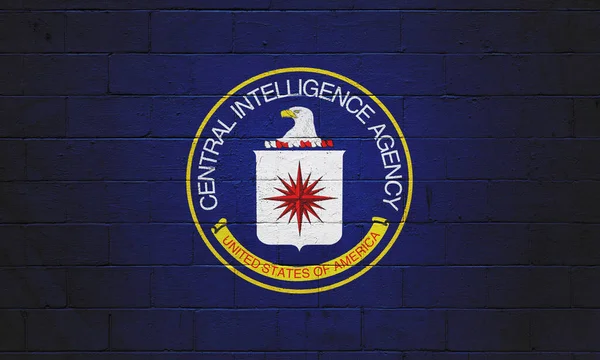 Cia Central Intelligence Agency Dipinta Muro Mattoni — Foto Stock