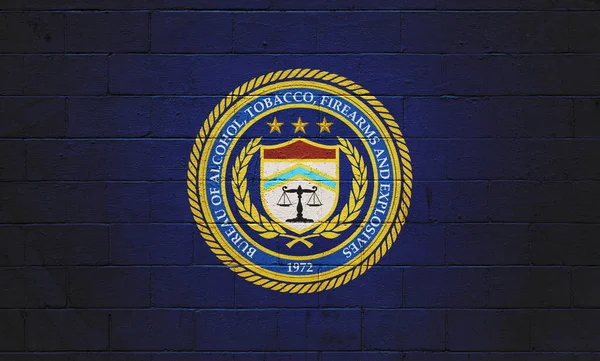 Atf Bureau Alcohol Tobacco Firearms Explosives 画在砖墙上 — 图库照片