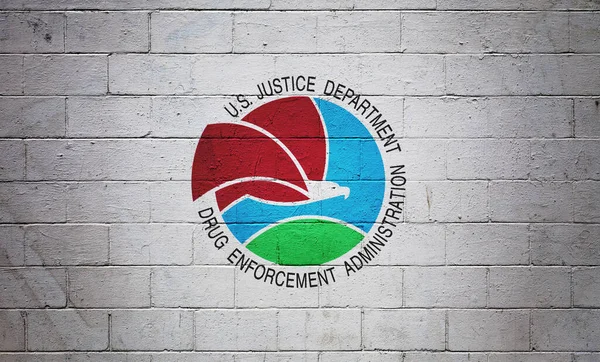 Die Dea Flagge Drug Enforcement Administration Auf Eine Ziegelwand Gemalt — Stockfoto