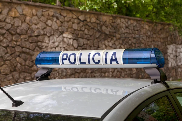 Close Siren Albanian Police Car Policia — стокове фото