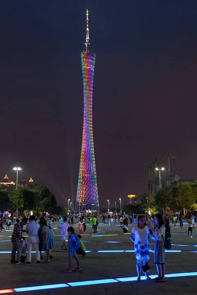 Guangzhou Chiny Sierpnia 2018 Canton Tower Wielofunkcyjna Wieża Widokowa Wysokości — Zdjęcie stockowe