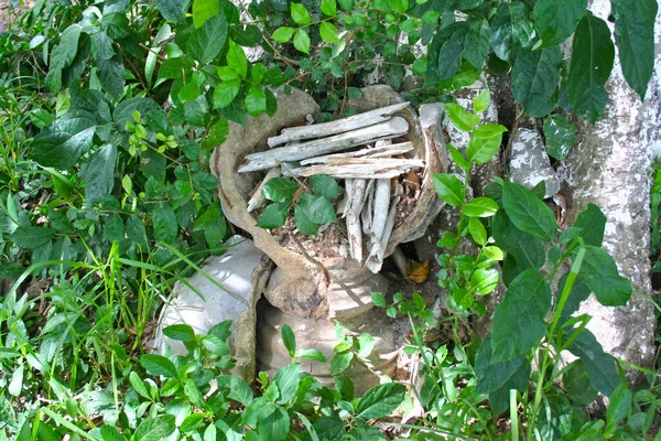 Emberi Csontok Törött Üvegben Gyilkos Mezőn Körülbelül Kambodzsai Fővárostól — Stock Fotó