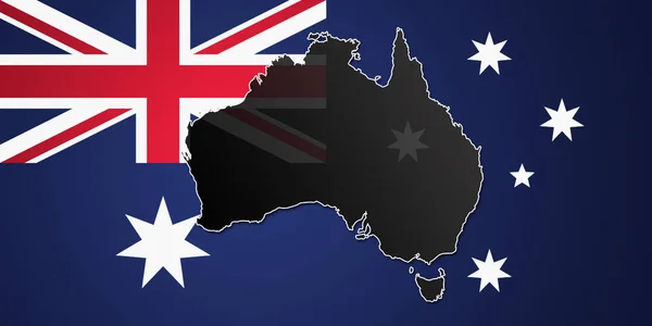 Cuadro Compuesto Compuesto Por Mapa Australia Frente Bandera —  Fotos de Stock