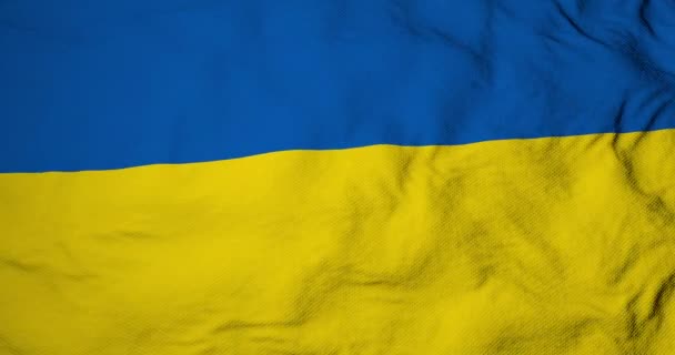 Vollbild Nahaufnahme Der Schwenkenden Ukrainischen Flagge Darstellung — Stockvideo