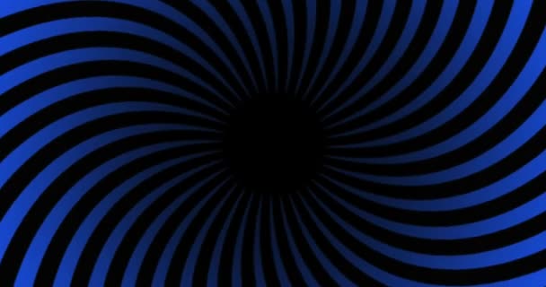 Voller Rahmen Eines Schwarz Blauen Hypnotischen Spiralhintergrundes — Stockvideo