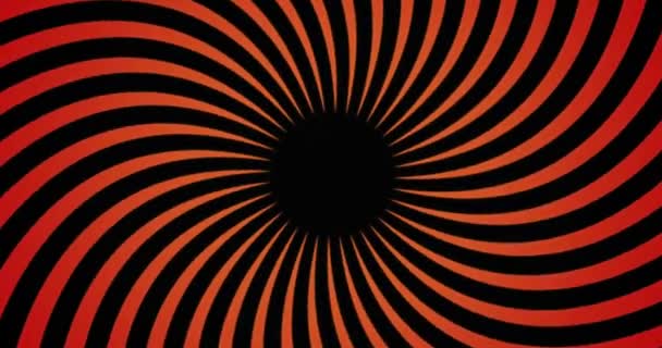 Full Frame Black Orange Hypnotic Spiral Background — Stock Video