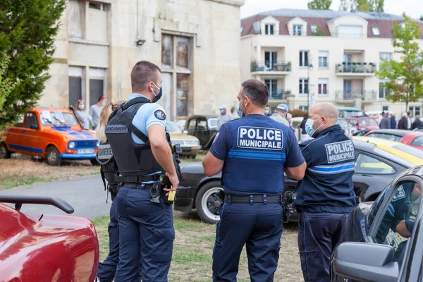 Ламорлай Франція Вересня 2020 Два Жандарми Два Офіцери Муніципальної Поліції — стокове фото