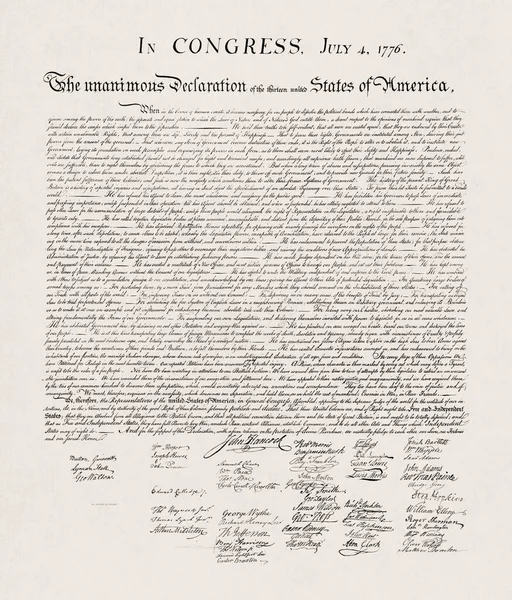 1823 'te William Stone tarafından yapılan Bağımsızlık Bildirgesi' nin kopyası..