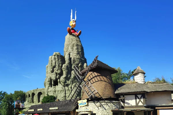 Plailly, France - August 10 2022: Parc Asterix is a theme park in France based on the comic book series Asterix by Albert Uderzo and Rene Goscinny. 